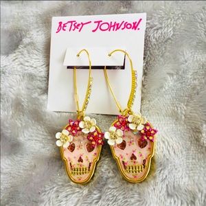 Betsey Johnson earrings Skull opulent